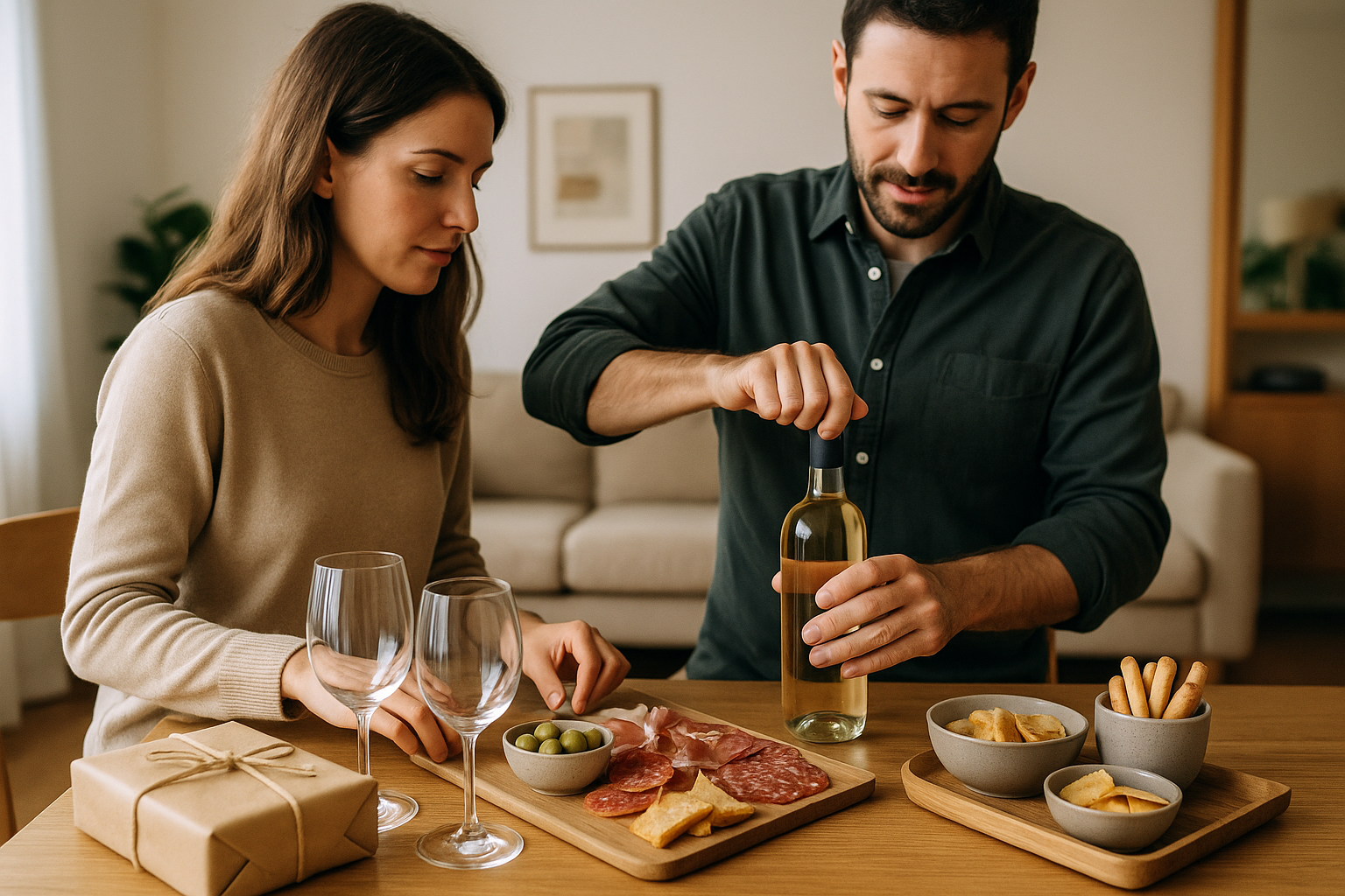 Idea regalo per coppia sotto 50 euro: momento aperitivo condiviso a casa